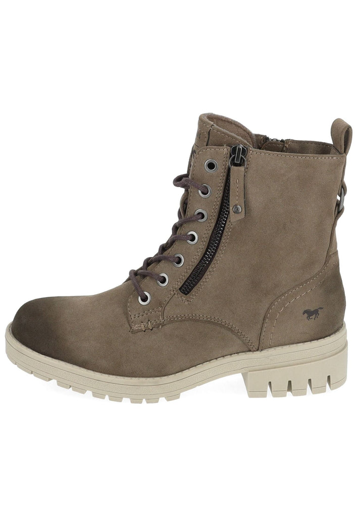 Mustang Stiefelette Lederimitat/Textil Taupe Warmfutter