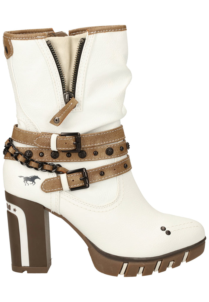 Mustang Stiefelette Lederimitat Weiß