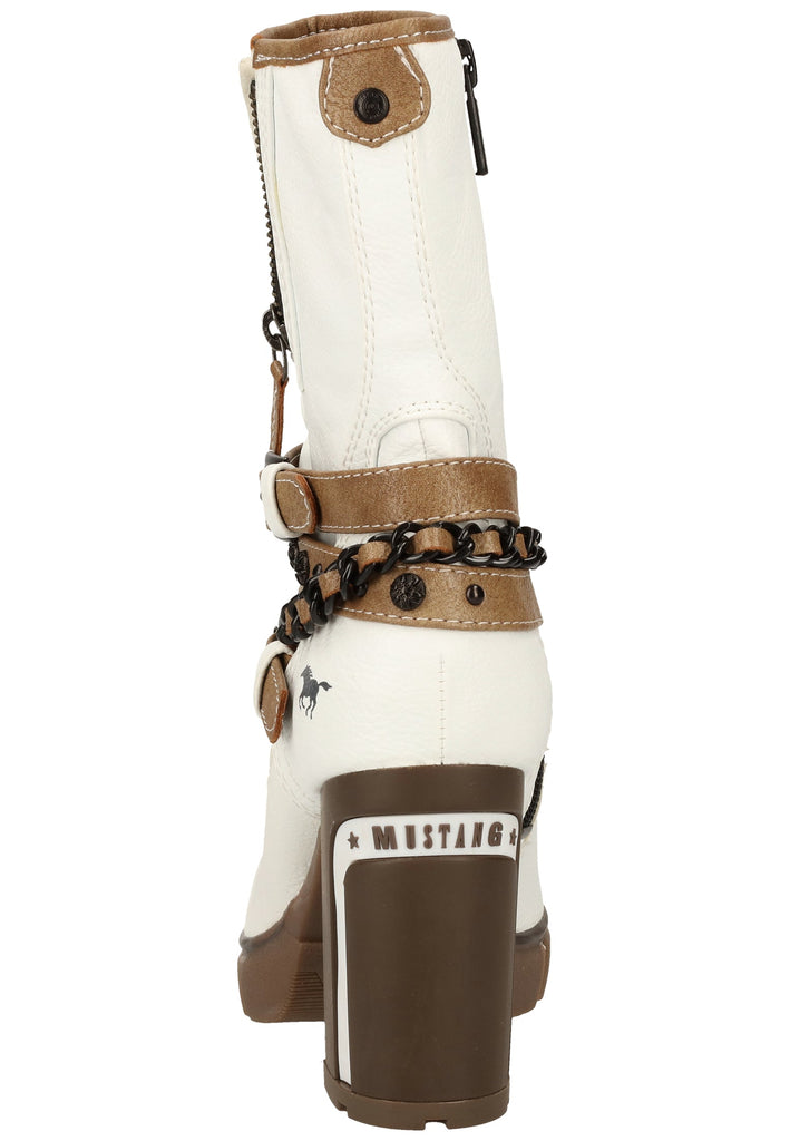 Mustang Stiefelette Lederimitat Weiß
