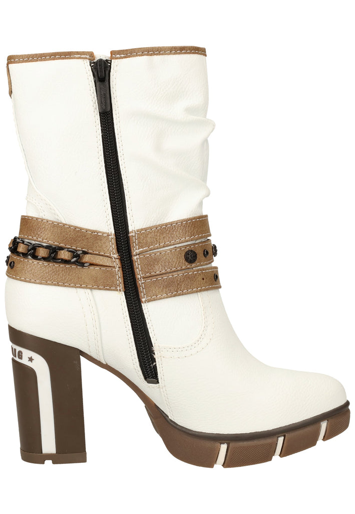 Mustang Stiefelette Lederimitat Weiß