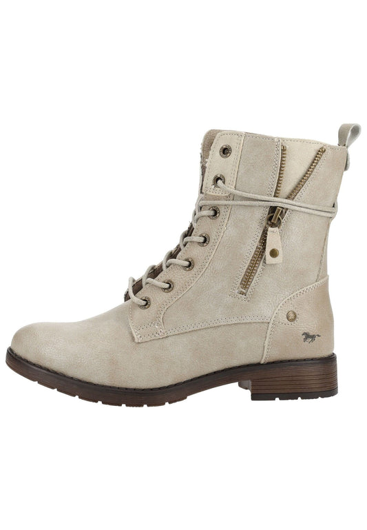Mustang Stiefelette Lederimitat Weiß Warmfutter