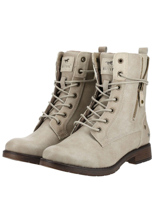 Mustang Stiefelette Lederimitat Weiß Warmfutter