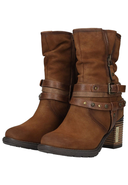 Mustang Stiefelette Lederimitat Whisky Warmfutter