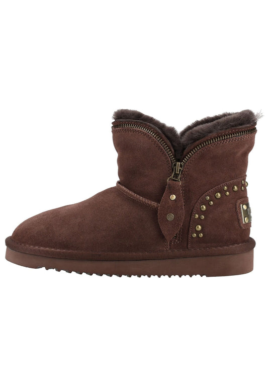 Mustang Stiefelette Veloursleder Mokka