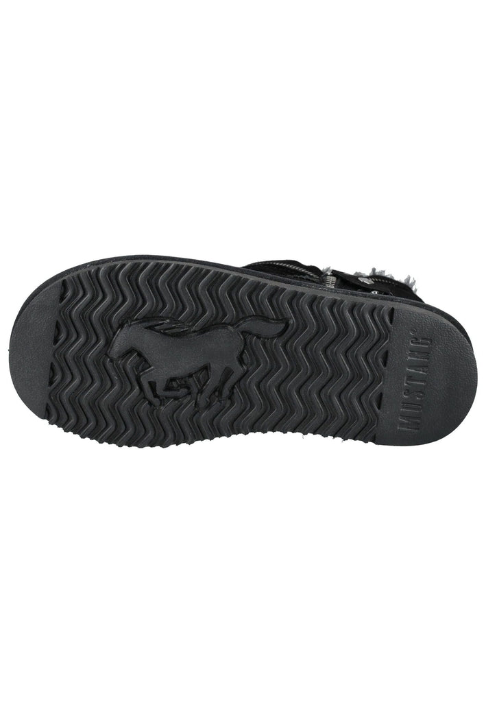 Mustang Stiefelette Veloursleder Schwarz Warmfutter