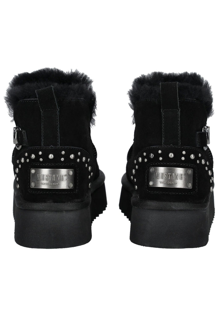 Mustang Stiefelette Veloursleder Schwarz Warmfutter