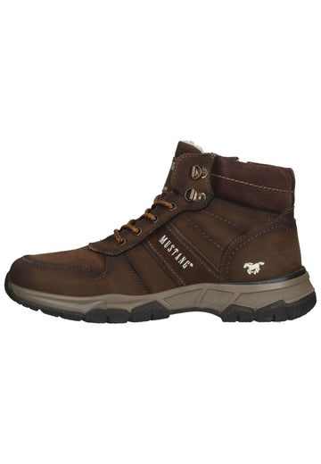 Stiefeletten Mustang Stiefelette Leder Braun Warmfutter