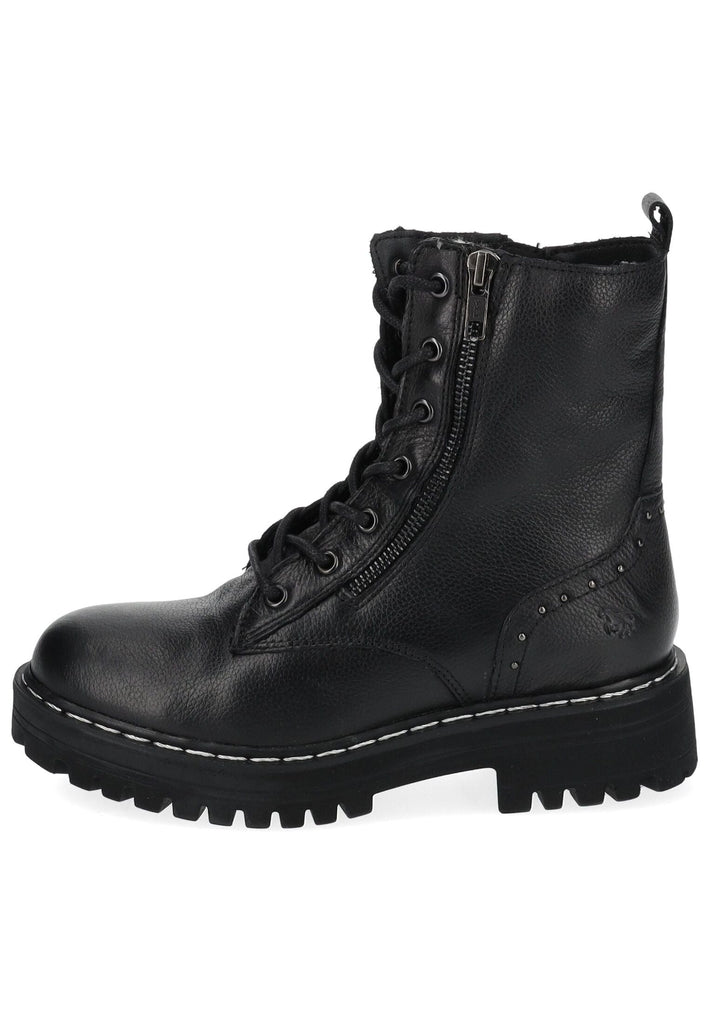 Stiefeletten Mustang Stiefelette Leder Schwarz Warmfutter