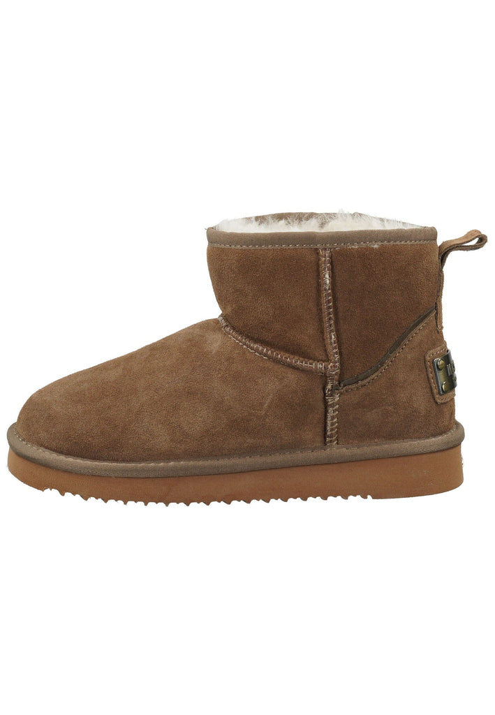 Stiefeletten Mustang Stiefelette Leder Taupe Warmfutter