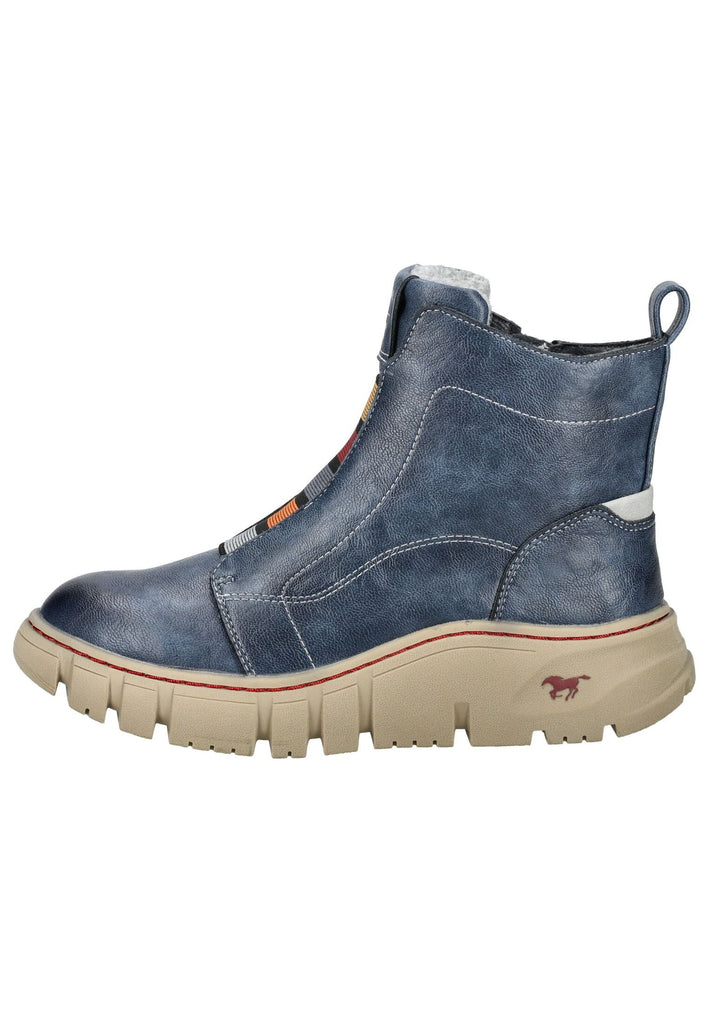 Stiefeletten Mustang Stiefelette Lederimitat Blau Warmfutter