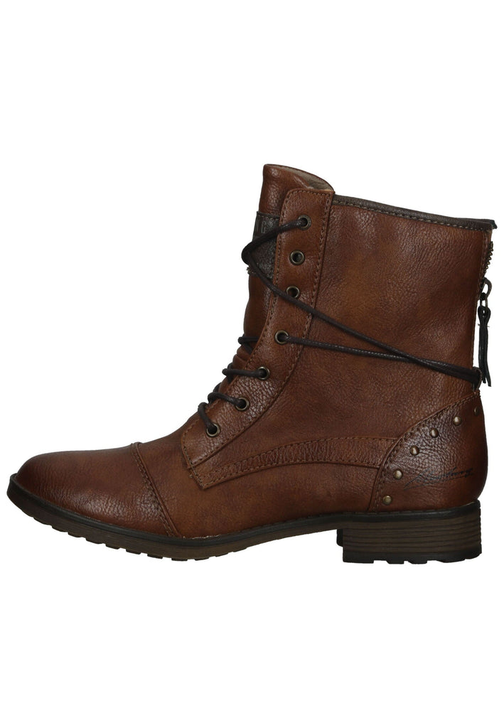 Stiefeletten Mustang Stiefelette Lederimitat Cognac