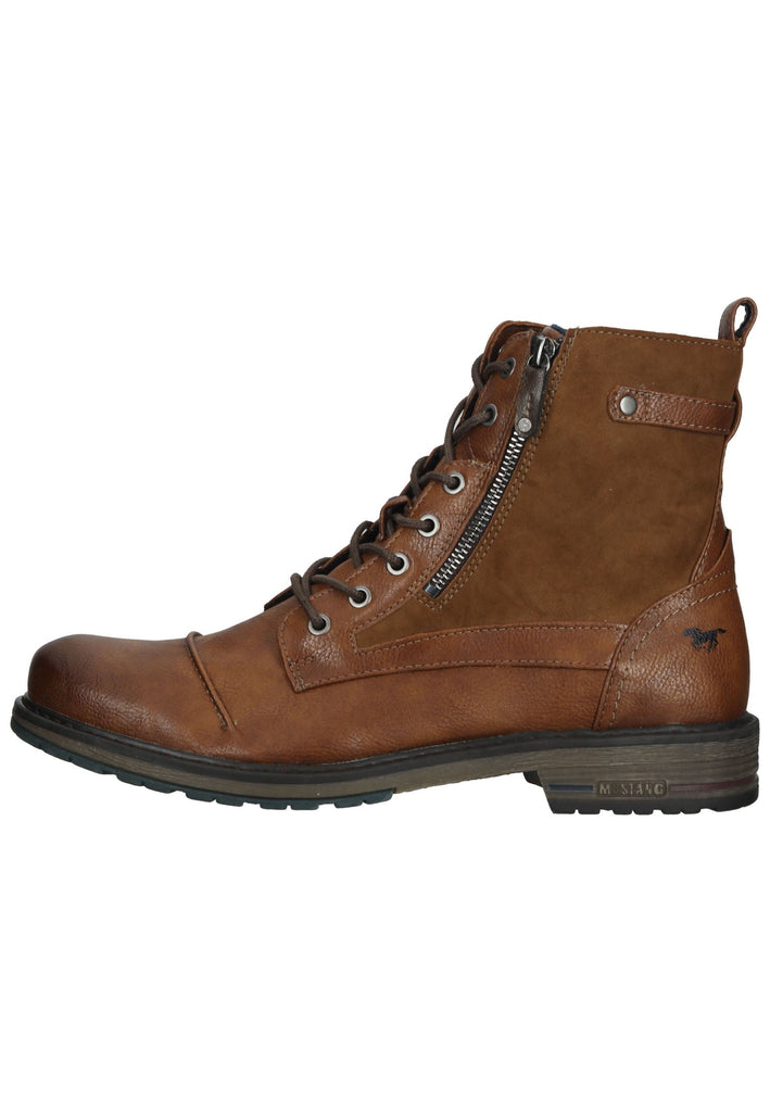 Stiefeletten Mustang Stiefelette Lederimitat Cognac Warmfutter