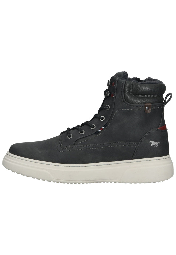 Stiefeletten Mustang Stiefelette Lederimitat Dunkelgrau Warmfutter