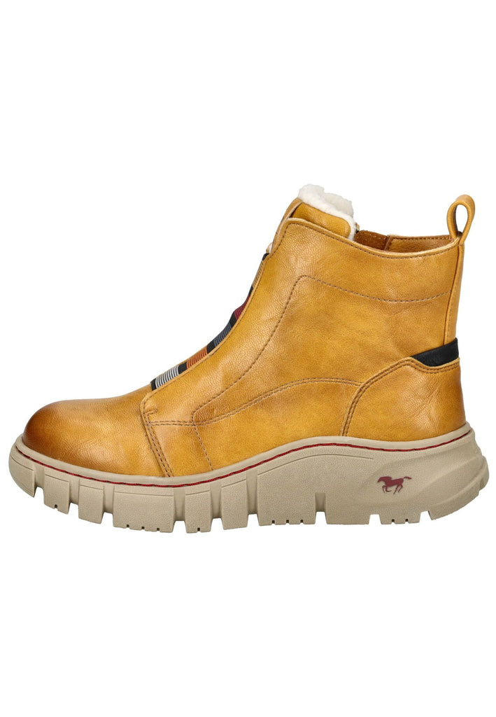 Stiefeletten Mustang Stiefelette Lederimitat Gelb Warmfutter