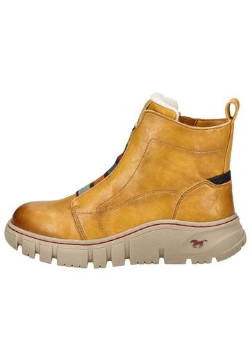 Stiefeletten Mustang Stiefelette Lederimitat Gelb Warmfutter