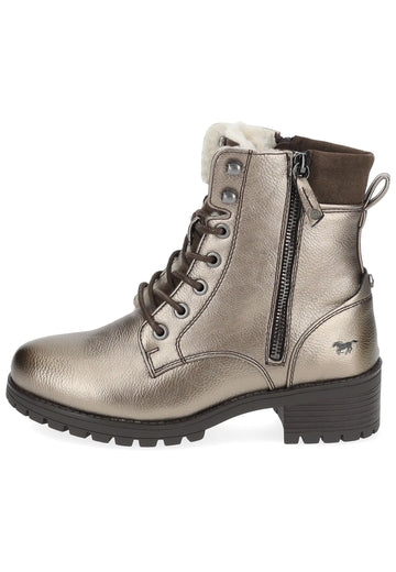 Stiefeletten Mustang Stiefelette Lederimitat Gold Warmfutter