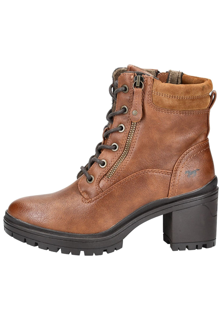 Stiefeletten Mustang Stiefelette Lederimitat Kastanie Warmfutter