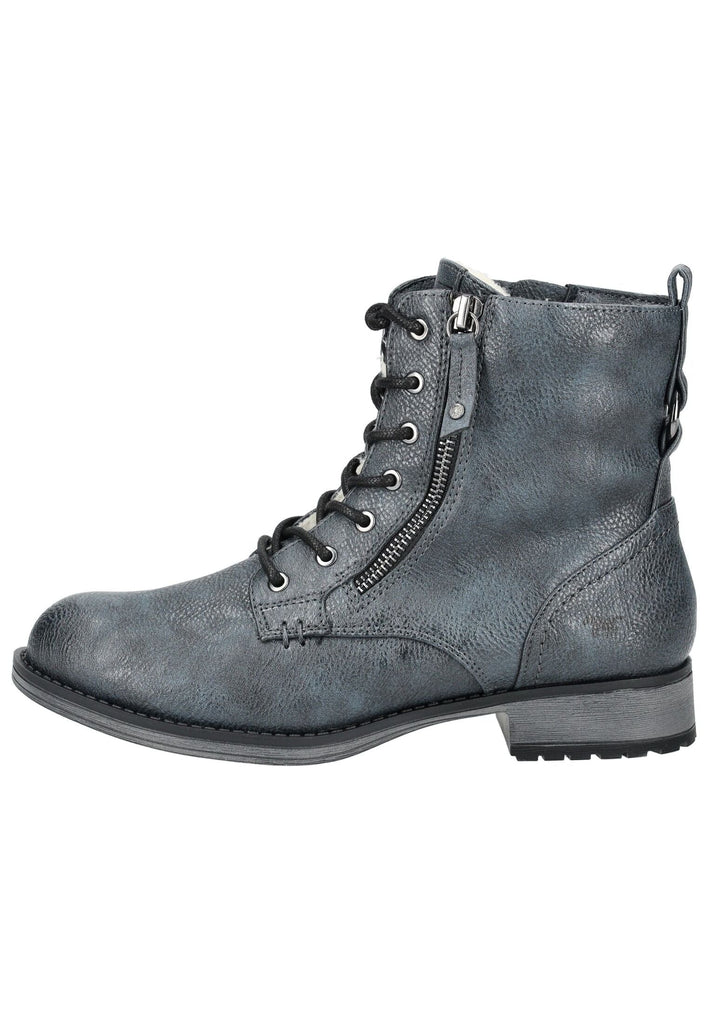 Stiefeletten Mustang Stiefelette Lederimitat Navy Warmfutter