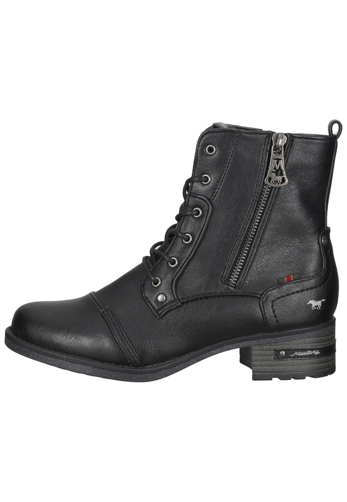 Stiefeletten Mustang Stiefelette Lederimitat Schwarz