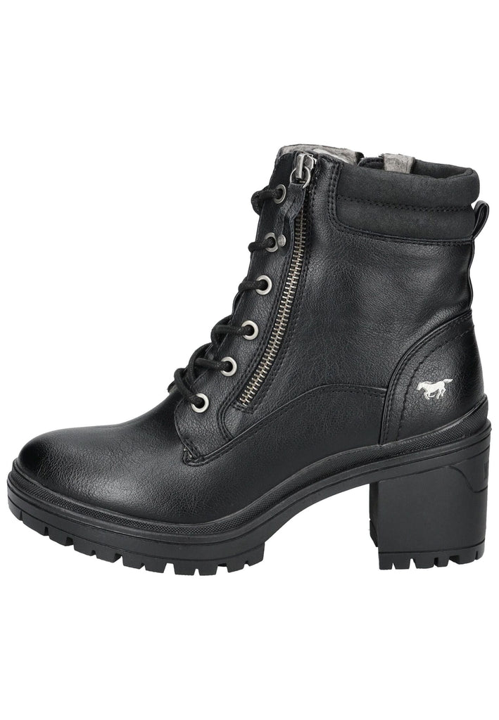 Stiefeletten Mustang Stiefelette Lederimitat Schwarz Warmfutter