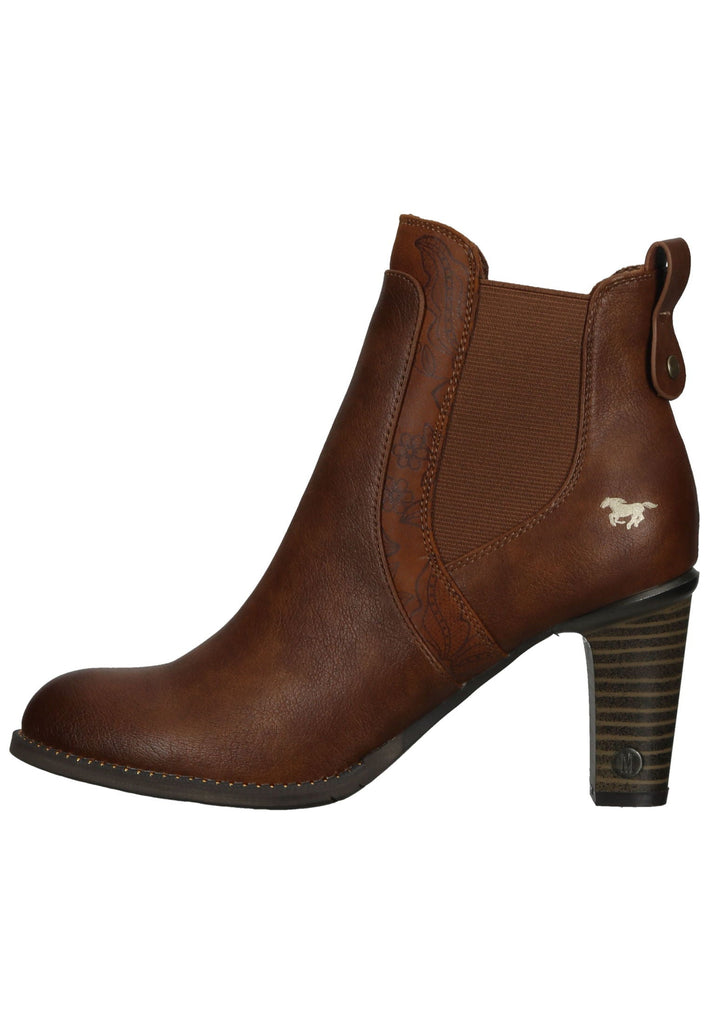 Stiefeletten Mustang Stiefelette Lederimitat/Textil Cognac