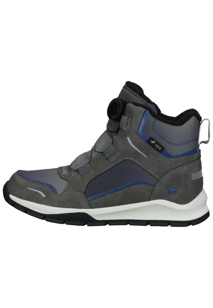 Stiefeletten Mustang Stiefelette Lederimitat/Textil Dunkelgrau Warmfutter