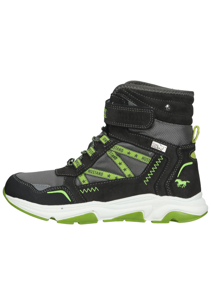 Stiefeletten Mustang Stiefelette Lederimitat/Textil Dunkelgrau Warmfutter