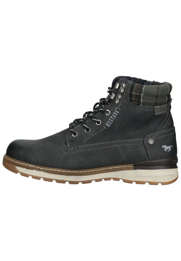 Stiefeletten Mustang Stiefelette Lederimitat/Textil Dunkelgrau Warmfutter