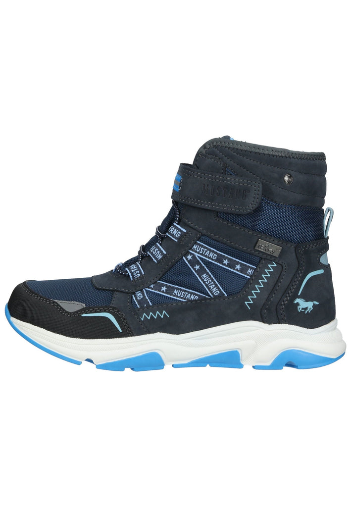 Stiefeletten Mustang Stiefelette Lederimitat/Textil Navy Warmfutter