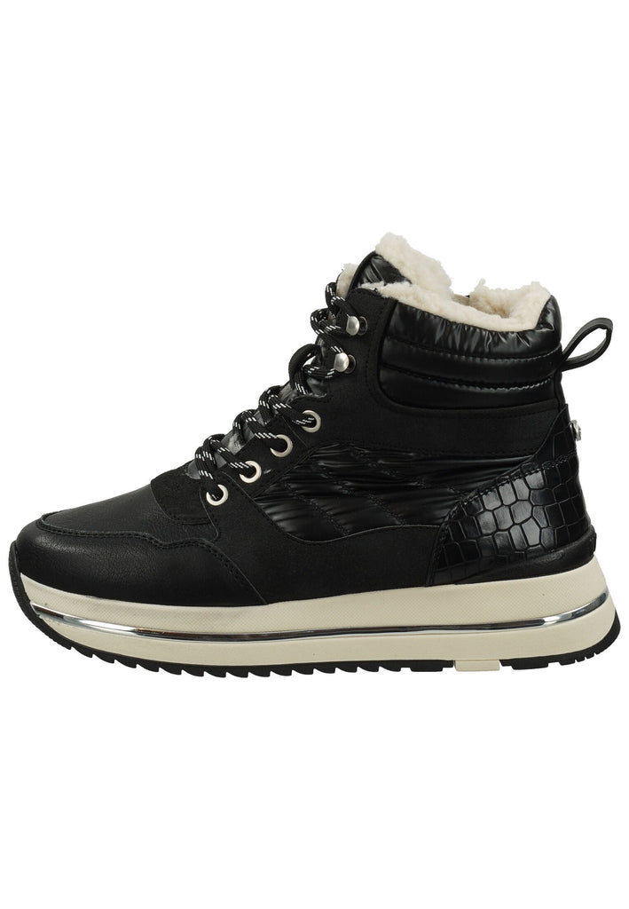Stiefeletten Mustang Stiefelette Lederimitat/Textil Schwarz Warmfutter