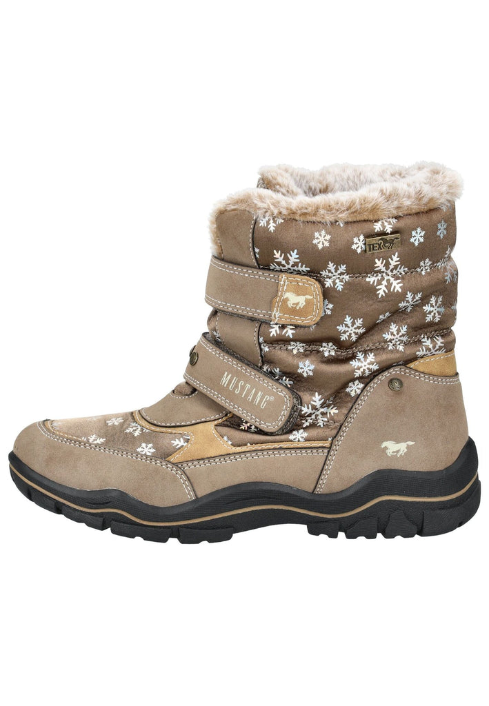 Stiefeletten Mustang Stiefelette Lederimitat/Textil Taupe
