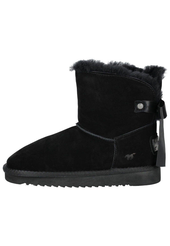 Stiefeletten Mustang Stiefelette Veloursleder Schwarz Warmfutter