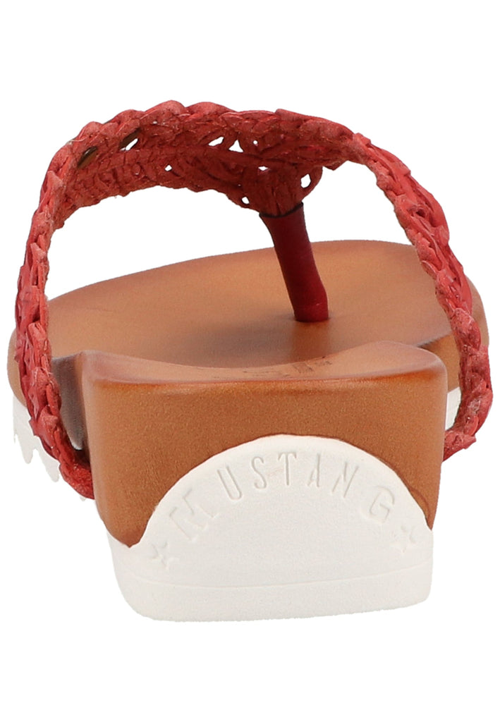 Mustang Zehensteg Lederimitat Rot