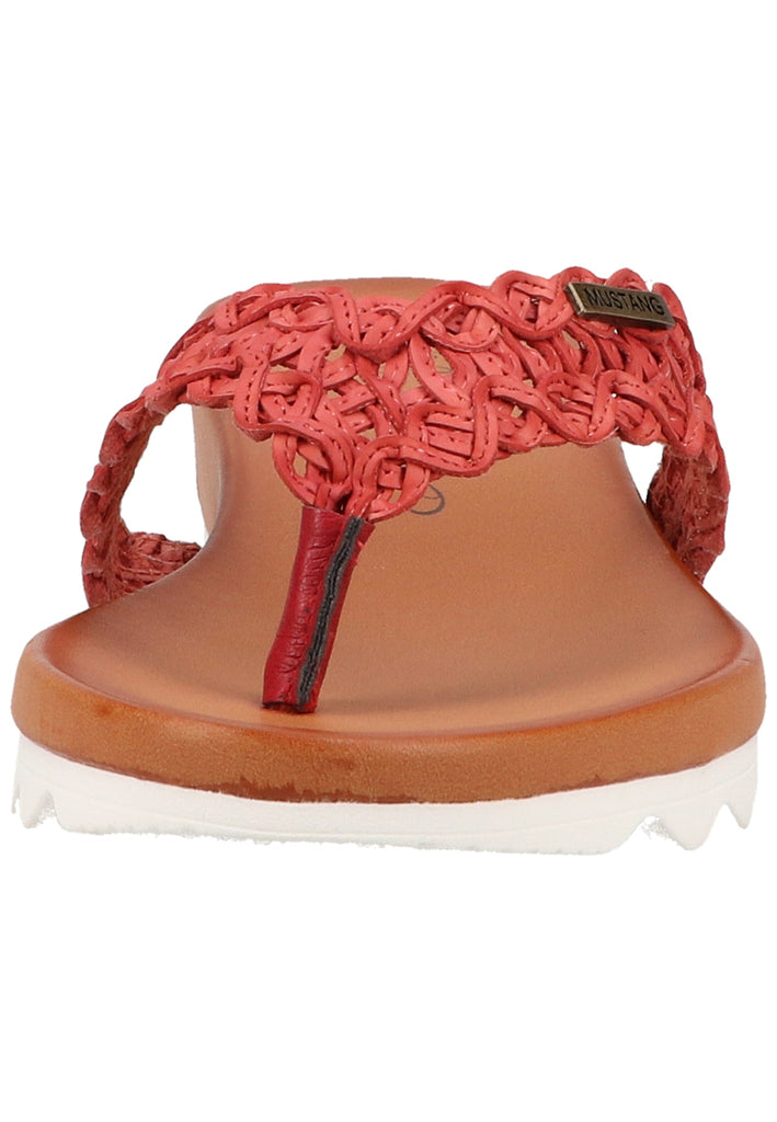 Mustang Zehensteg Lederimitat Rot