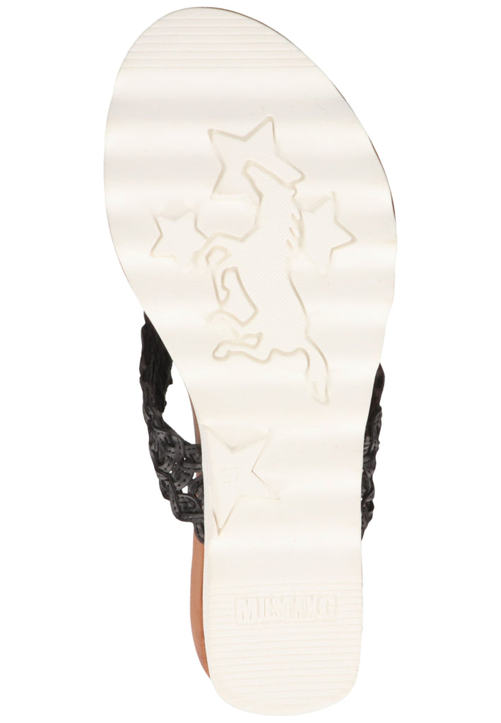 Mustang Zehensteg Lederimitat Schwarz