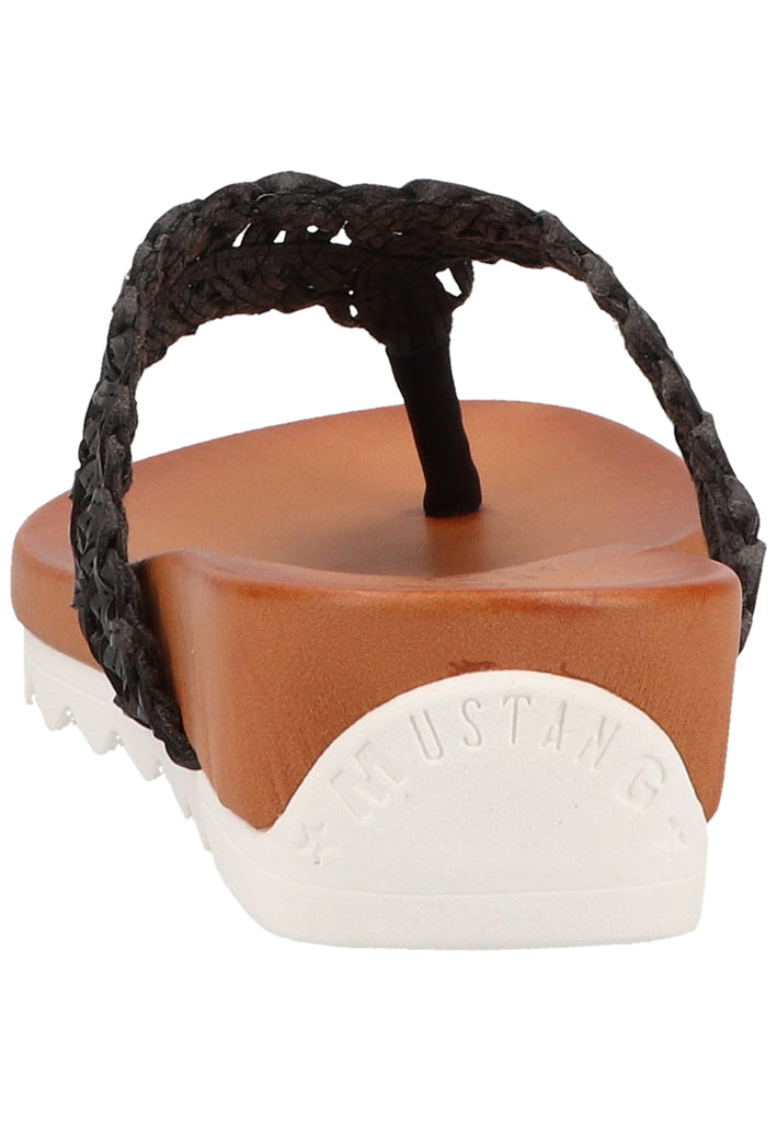 Mustang Zehensteg Lederimitat Schwarz