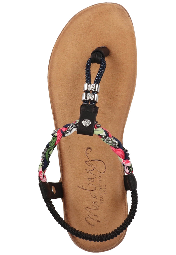 Mustang Zehensteg Lederimitat/Textil Blau