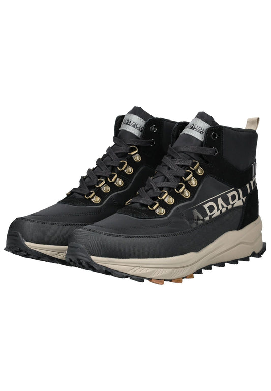 Napapijri Stiefelette Leder/Textil Schwarz