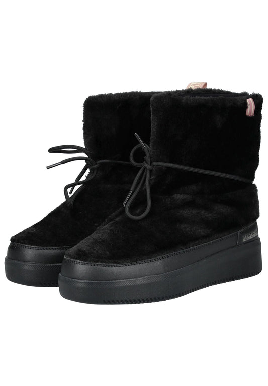 Napapijri Stiefelette Lederimitat Schwarz Warmfutter