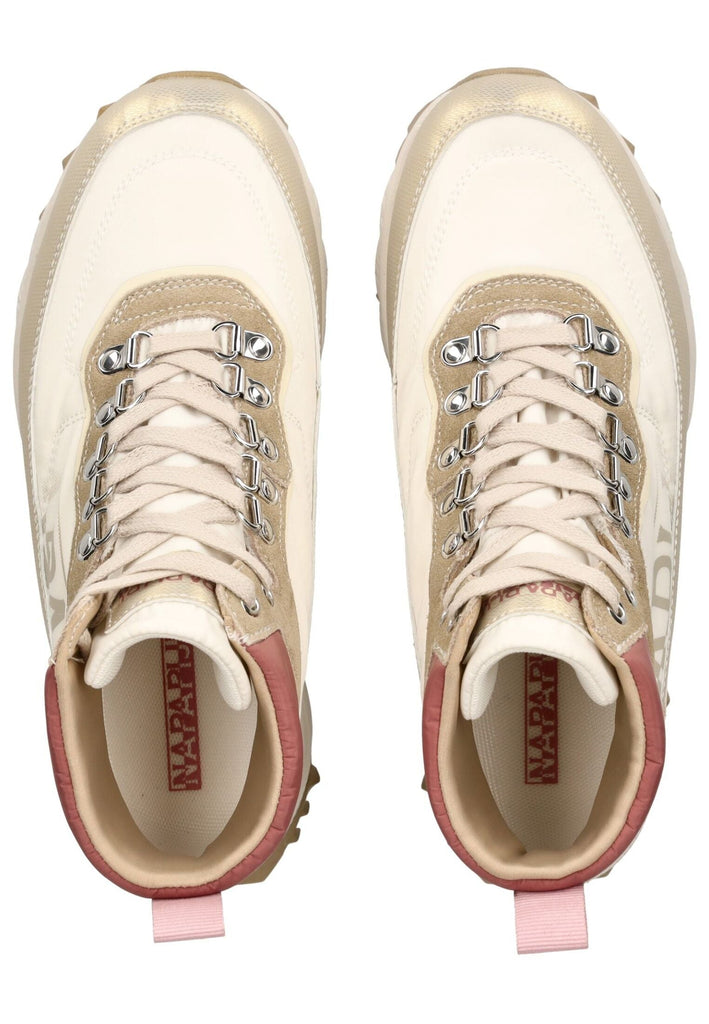 Napapijri Stiefelette Veloursleder/Textil Weiß/Beige