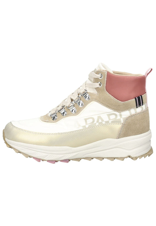 Napapijri Stiefelette Veloursleder/Textil Weiß/Beige