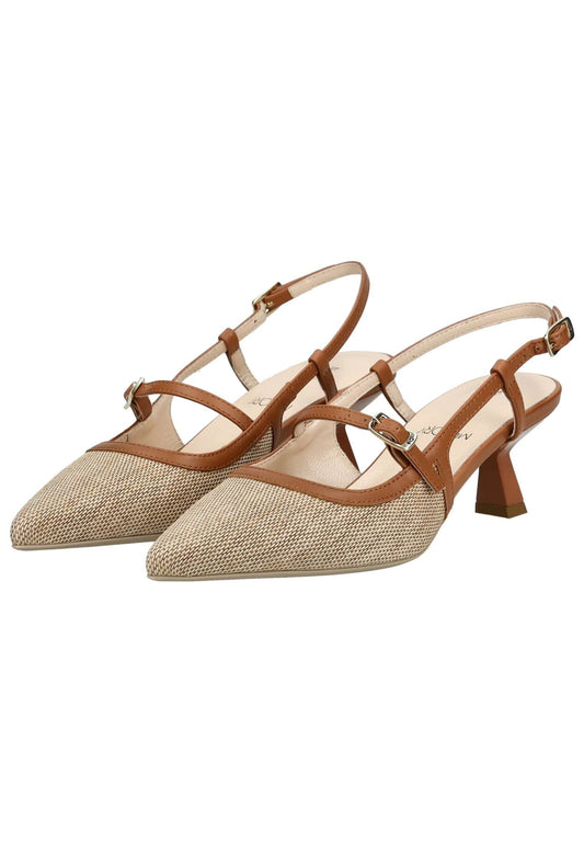 Nero Giardini Pumps Leder/Textil Hellbraun