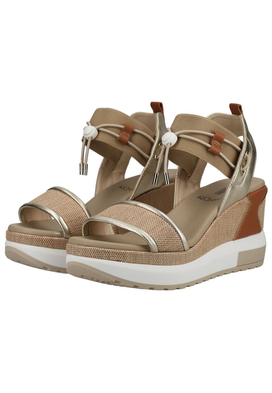 Nero Giardini Sandalen Leder/Textil Beige/Gold