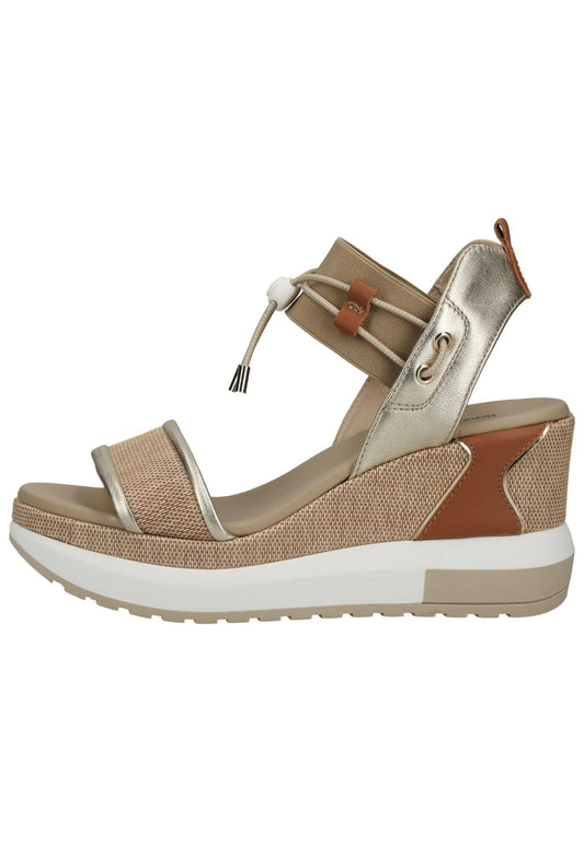 Nero Giardini Sandalen Leder/Textil Beige/Gold