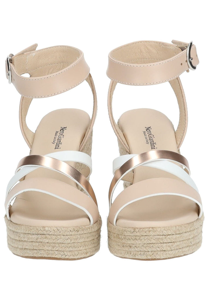 Nero Giardini Sandalen Leder/Textil Beige/Weiß
