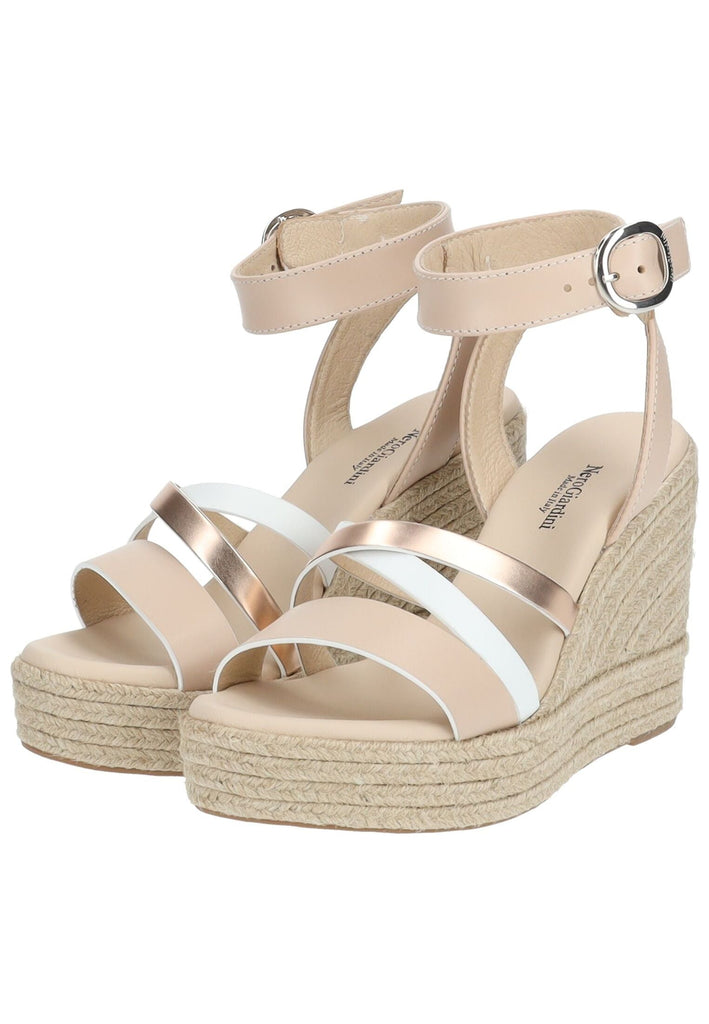 Nero Giardini Sandalen Leder/Textil Beige/Weiß