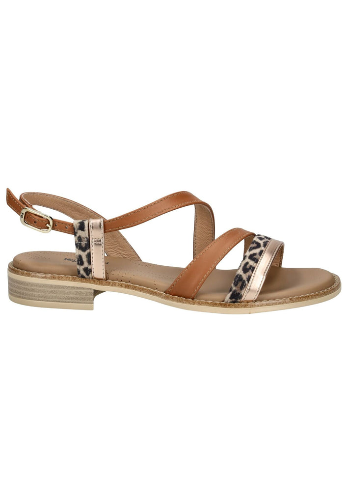 Nero Giardini Sandalen Leder/Textil Braun/Gold