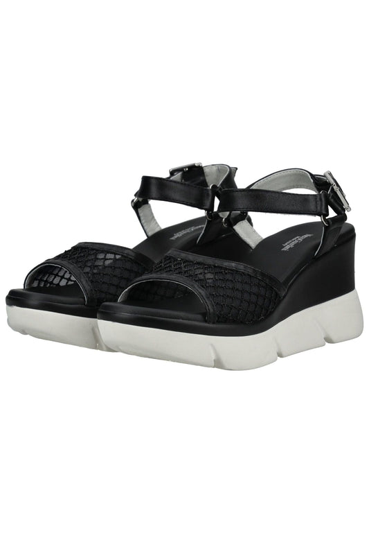 Nero Giardini Sandalen Leder/Textil Schwarz
