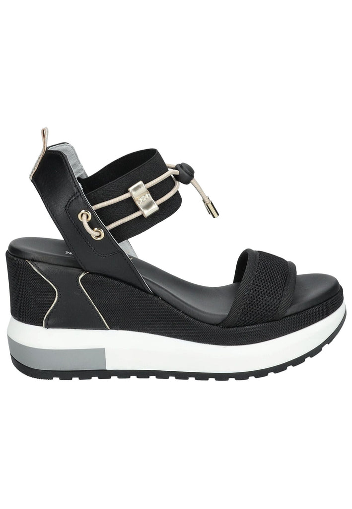 Nero Giardini Sandalen Leder/Textil Schwarz/Gold