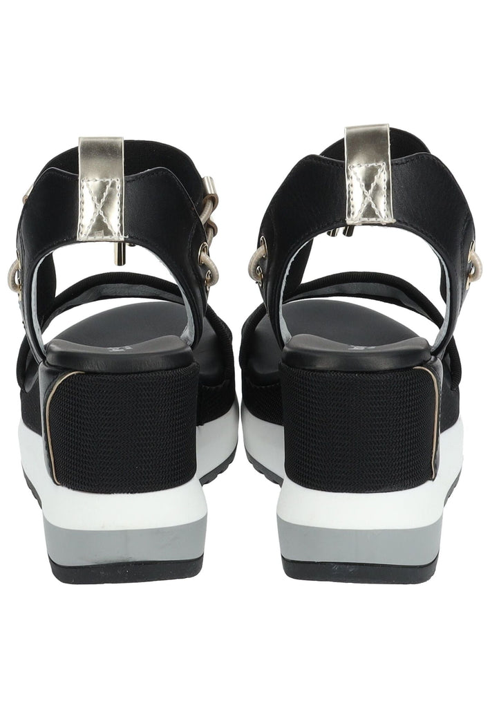 Nero Giardini Sandalen Leder/Textil Schwarz/Gold